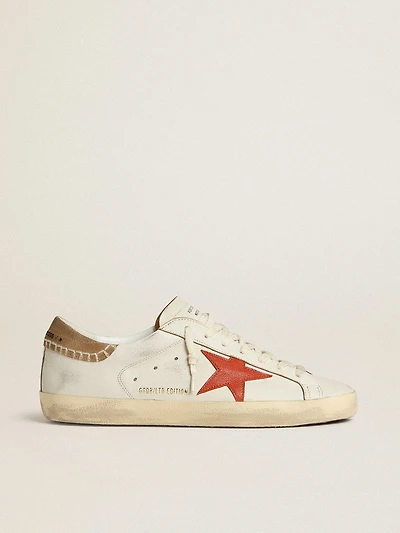 Men's Super-Star LTD nappa leather with orange star and tobacco suede heel tab
