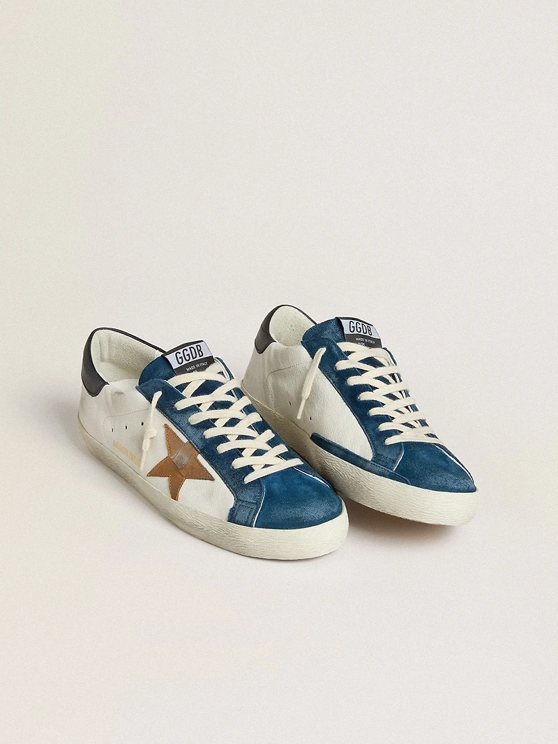 Men's Super-Star LTD with tobacco-colored croc-print leather star and black heel tab