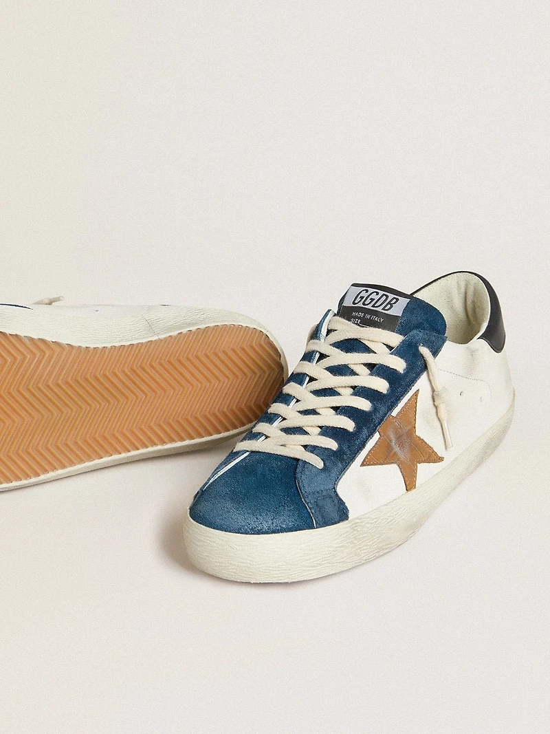 Men's Super-Star LTD with tobacco-colored croc-print leather star and black heel tab