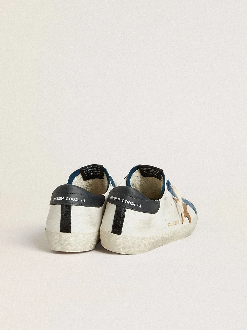 Men's Super-Star LTD with tobacco-colored croc-print leather star and black heel tab