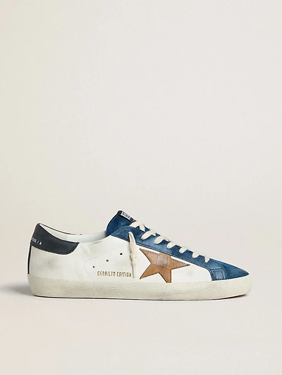 Men's Super-Star LTD with tobacco-colored croc-print leather star and black heel tab