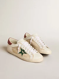 Men's Super-Star LTD suede with green metallic star and red heel tab