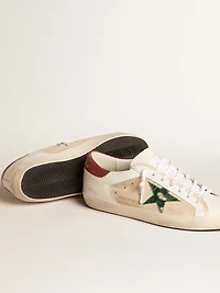 Men's Super-Star LTD suede with green metallic star and red heel tab