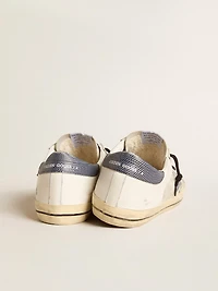 Men's Super-Star leather and suede with blue lizard-print star