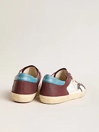 Men’s Super-Star crackle leather with brown star and teal heel tab