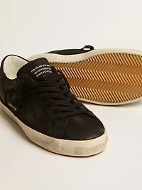 Men's Super-Star black nubuck with perforated star and heel tab