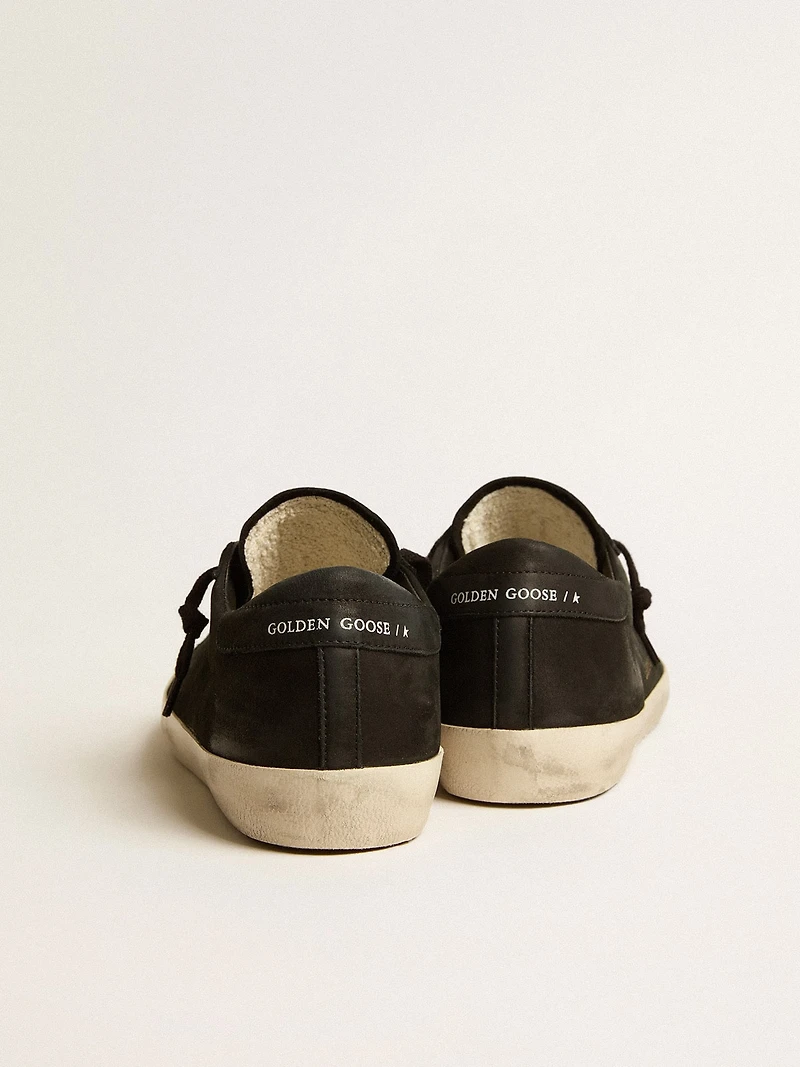 Men's Super-Star black nubuck with perforated star and heel tab