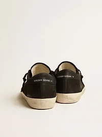Men's Super-Star black nubuck with perforated star and heel tab