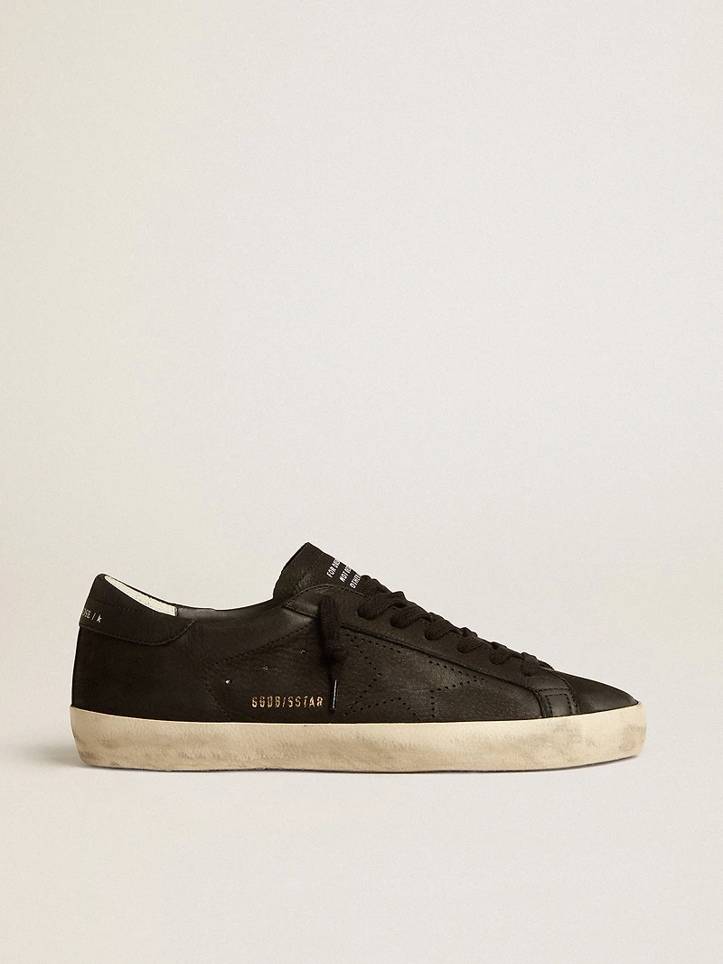 Men's Super-Star black nubuck with perforated star and heel tab