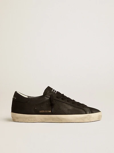 Men's Super-Star black nubuck with perforated star and heel tab
