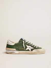 Men's Super-Star green leather and multifoxing
