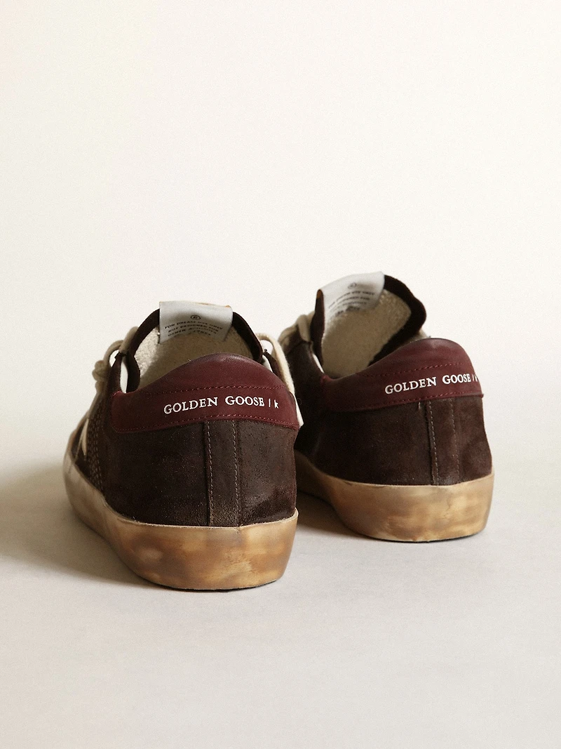 Men's Super-Star Penstar brown suede with a platinum star