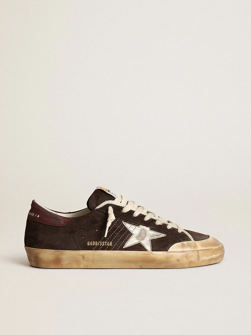 Men's Super-Star Penstar brown suede with a platinum star