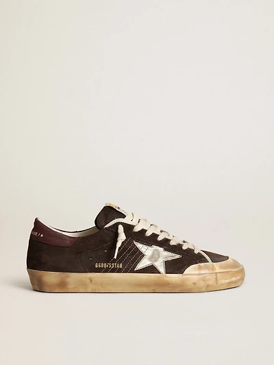 Men's Super-Star Penstar brown suede with a platinum star