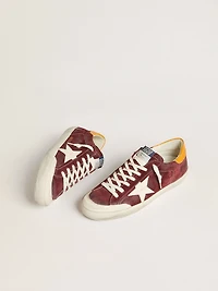 Men’s Super-Star brick-red suede with white leather star and animal-print heel tab