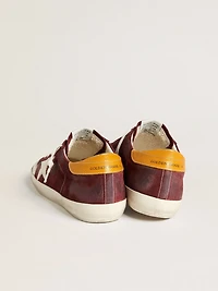 Men’s Super-Star brick-red suede with white leather star and animal-print heel tab