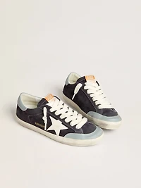 Men's Super-Star midnight-blue suede with white leather star and light blue heel tab