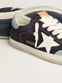 Men's Super-Star midnight-blue suede with white leather star and light blue heel tab