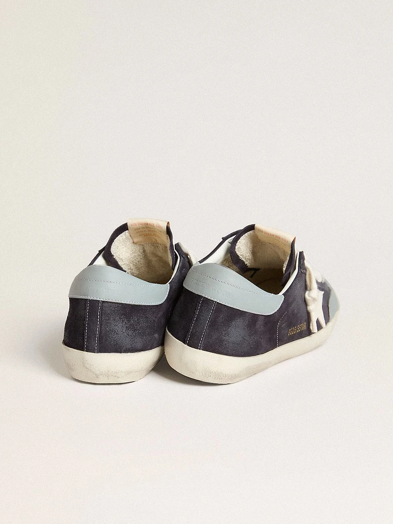 Men's Super-Star midnight-blue suede with white leather star and light blue heel tab