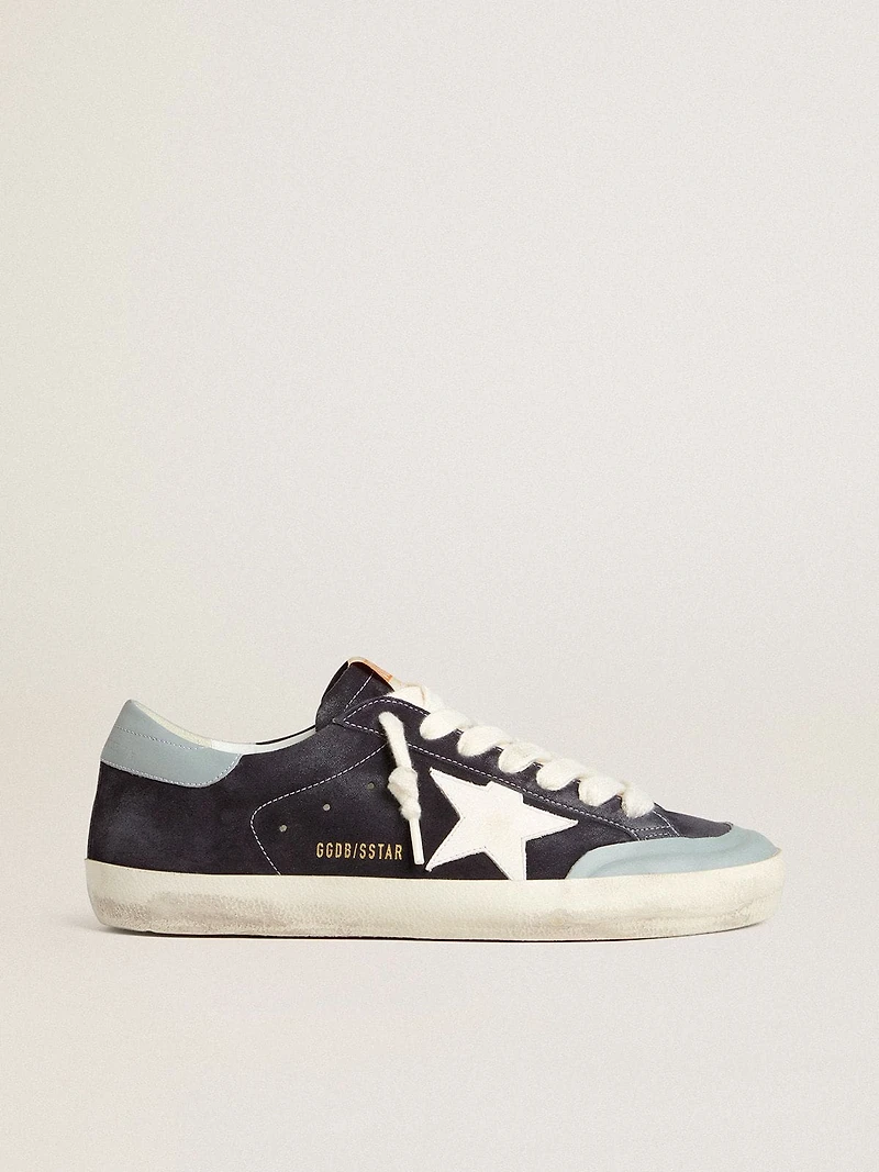 Men's Super-Star midnight-blue suede with white leather star and light blue heel tab