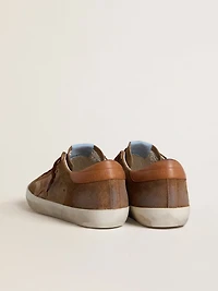 Men's Super-Star brown suede with tan leather star and heel tab