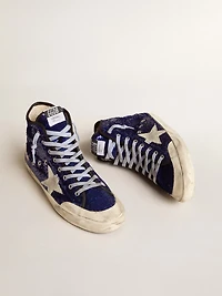 Men's Francy Penstar blue sequins with ice-gray suede star