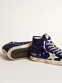 Men's Francy Penstar blue sequins with ice-gray suede star