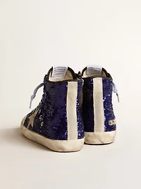 Men's Francy Penstar blue sequins with ice-gray suede star