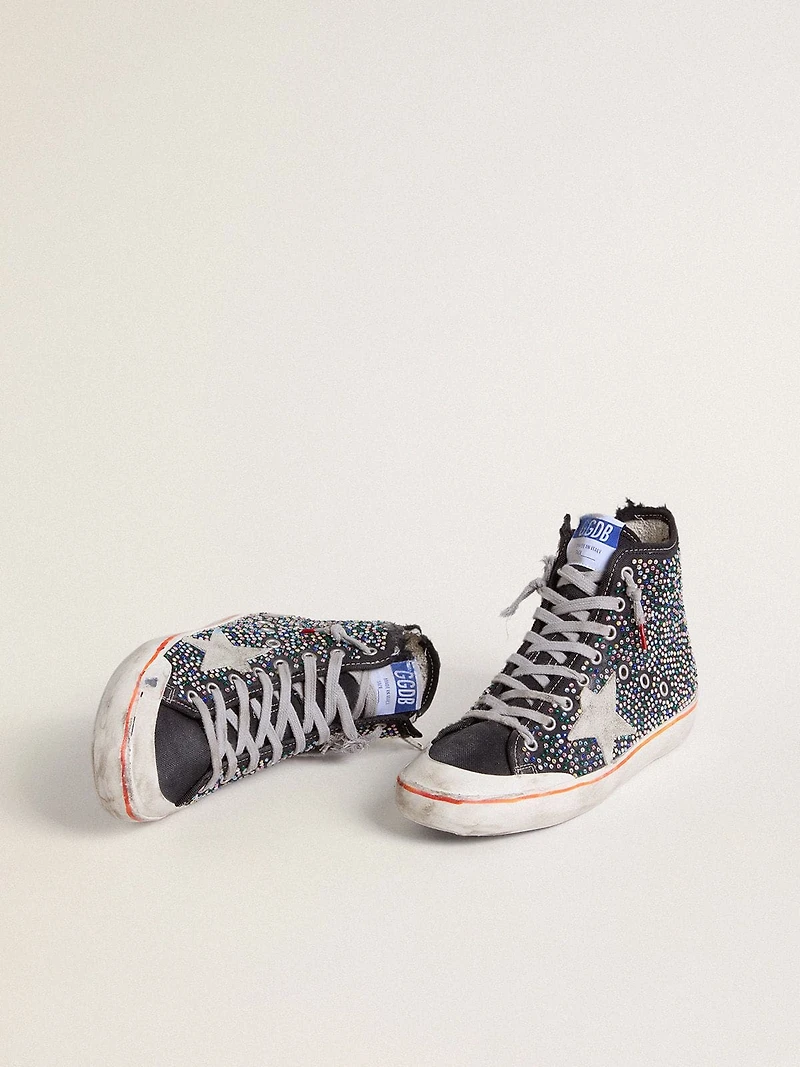 Men’s Francy Penstar LAB black canvas with multicolor rhinestones