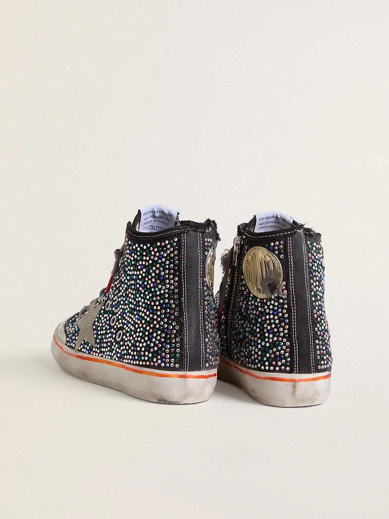 Men’s Francy Penstar LAB black canvas with multicolor rhinestones