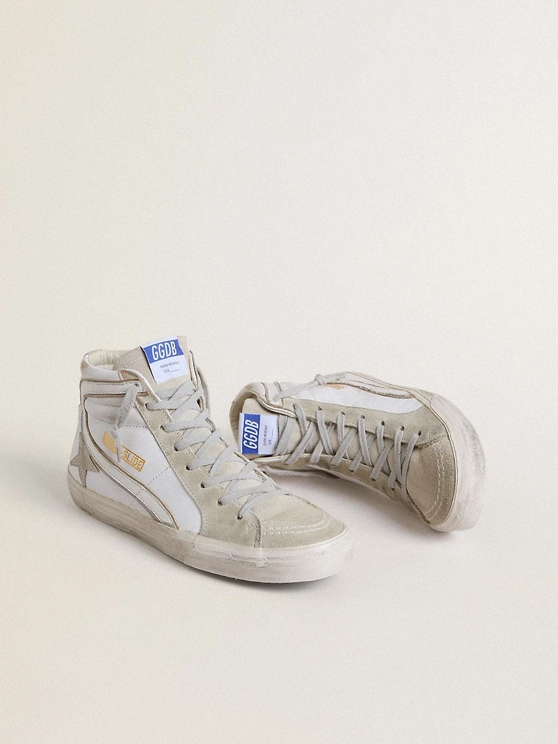 Men's Slide leather with suede details