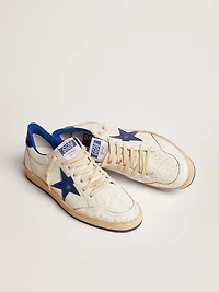 Men's Ball star white nappa with blue and heel tab