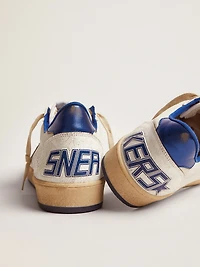 Men's Ball star white nappa with blue and heel tab