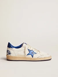 Men's Ball star white nappa with blue and heel tab