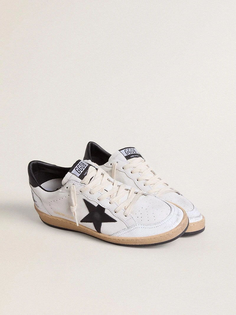 Men's Ball star white nappa with black