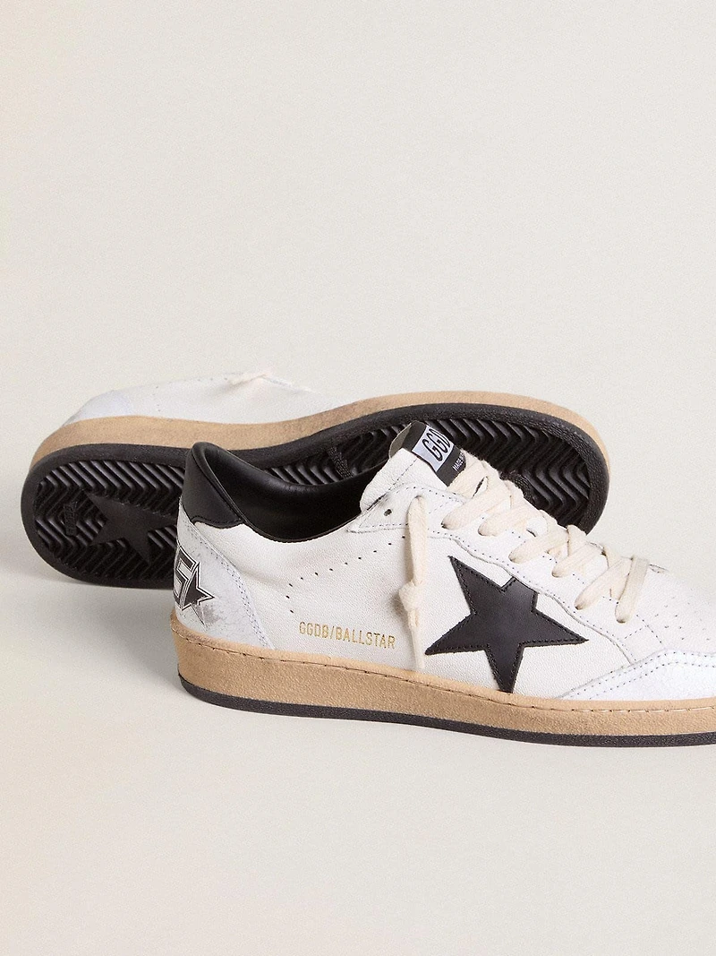 Men's Ball star white nappa with black