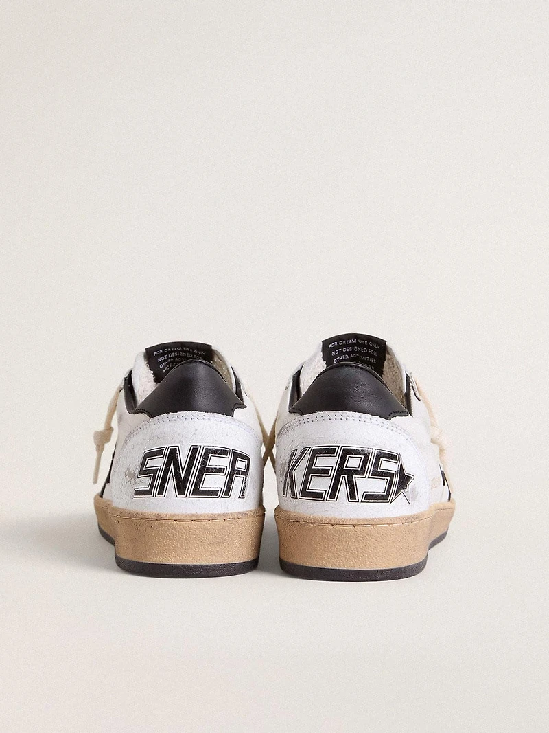 Men's Ball star white nappa with black