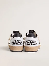 Men's Ball star white nappa with black