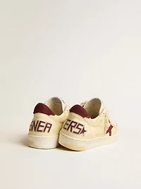 Men's Ball star beige nappa with burgundy mesh and heel tab