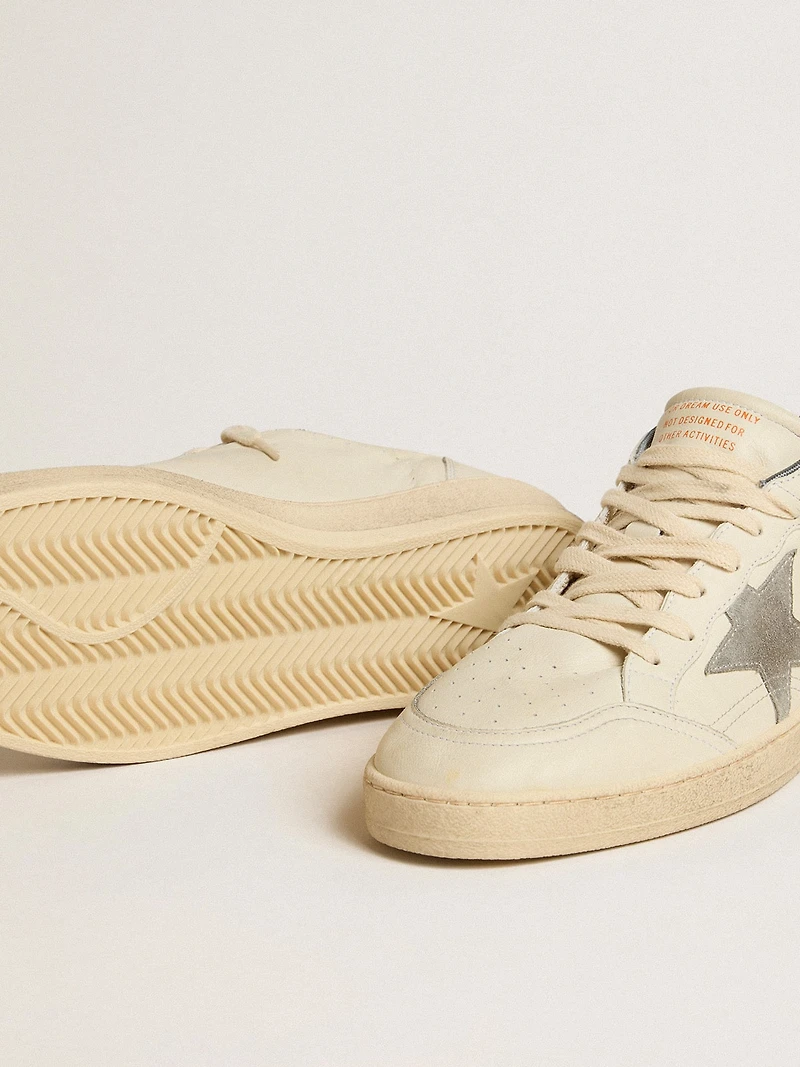 Ball star nappa leather with gray suede and heel tab