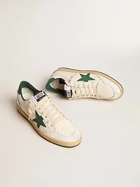Men's Ball star Wishes white nappa leather with green and heel tab
