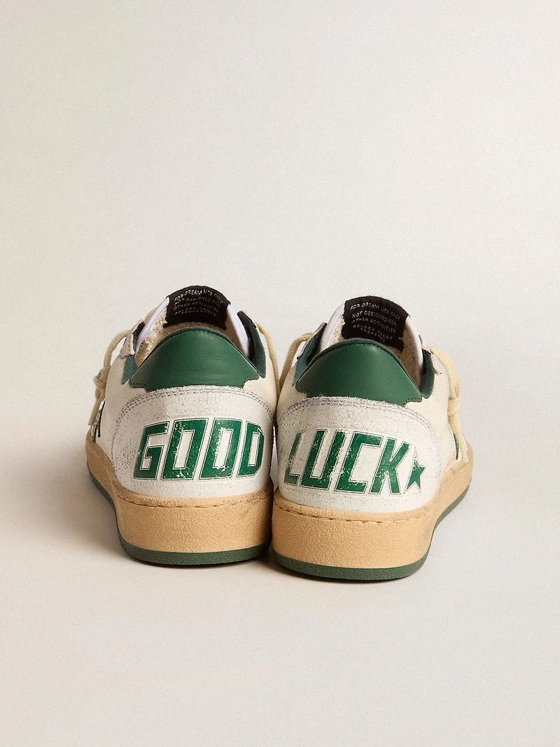 Men's Ball star Wishes white nappa leather with green and heel tab