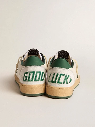 Men's Ball star Wishes white nappa leather with green and heel tab