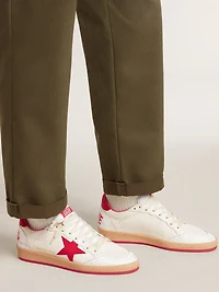 Men’s Ball star Wishes white leather with a red and heel tab