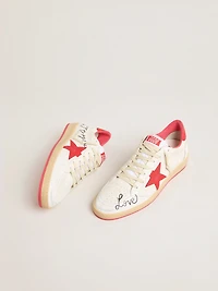 Men’s Ball star Wishes white leather with a red and heel tab