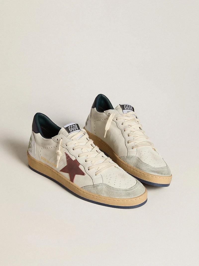 Ball star nappa with brown nubuck and heel tab