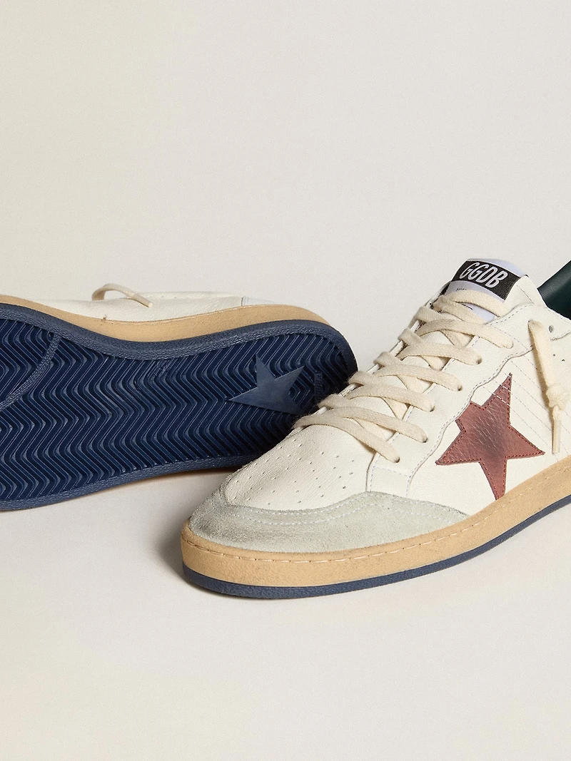 Ball star nappa with brown nubuck and heel tab