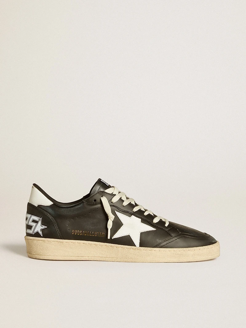Men's Ball star black nappa with white leather and heel tab