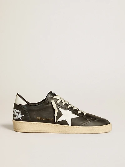 Men's Ball star black nappa with white leather and heel tab