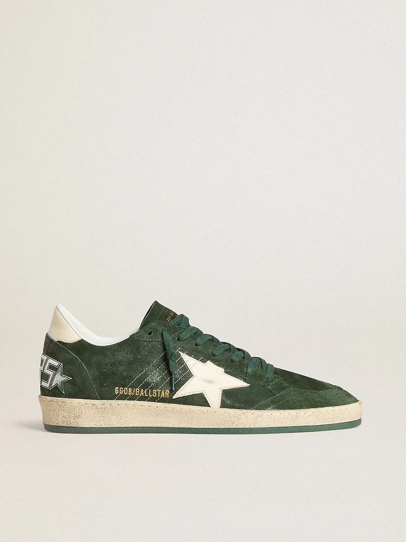 Men's Ball star green suede with white leather and heel tab